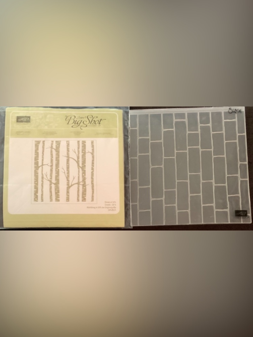 Stampin' Up! Birch Tree & Layered Brick 🧱 Embossing Folders. 6 x 6